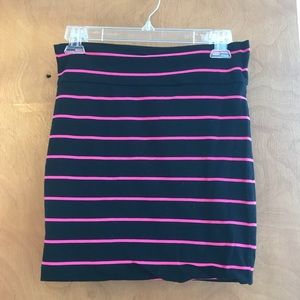 Black with pink stripped bodycon skirt